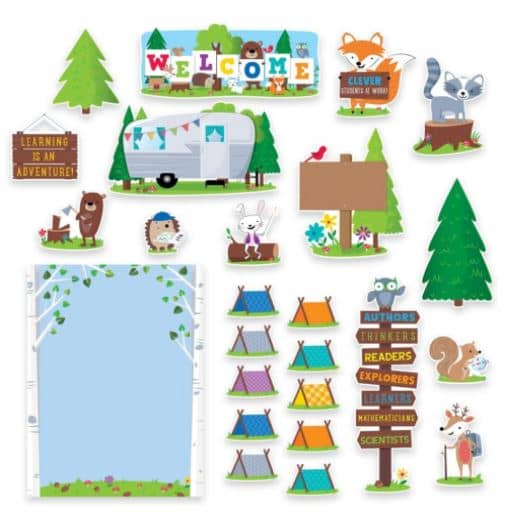 camping themed bulletin board